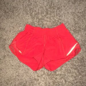 Bright Red-Orange Lululemon Hotty Hot Low-Rise Lined Short 2.5” - Size 4